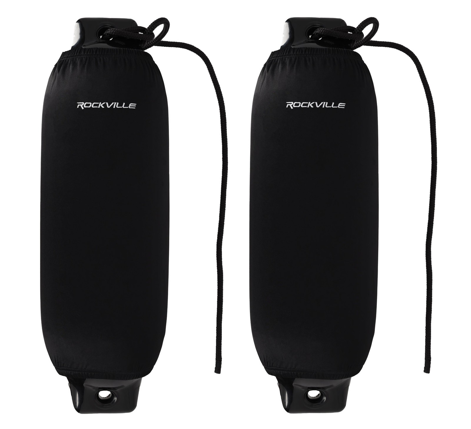 Rockville FEN285-BLACK Boat Fender Package 2 Bumpers 8.5″x27″, 2 Covers, 2 Lines