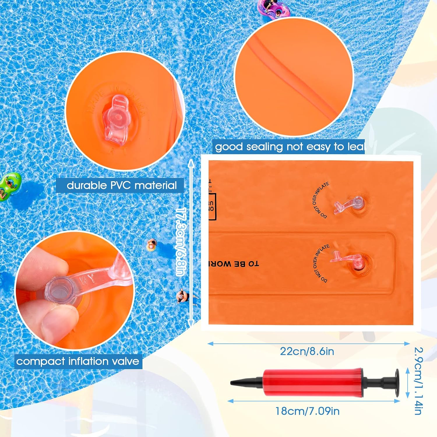 2 Pack Arm Floaties for Adults and Kids, Water Wings Inflatable Arm Swimming