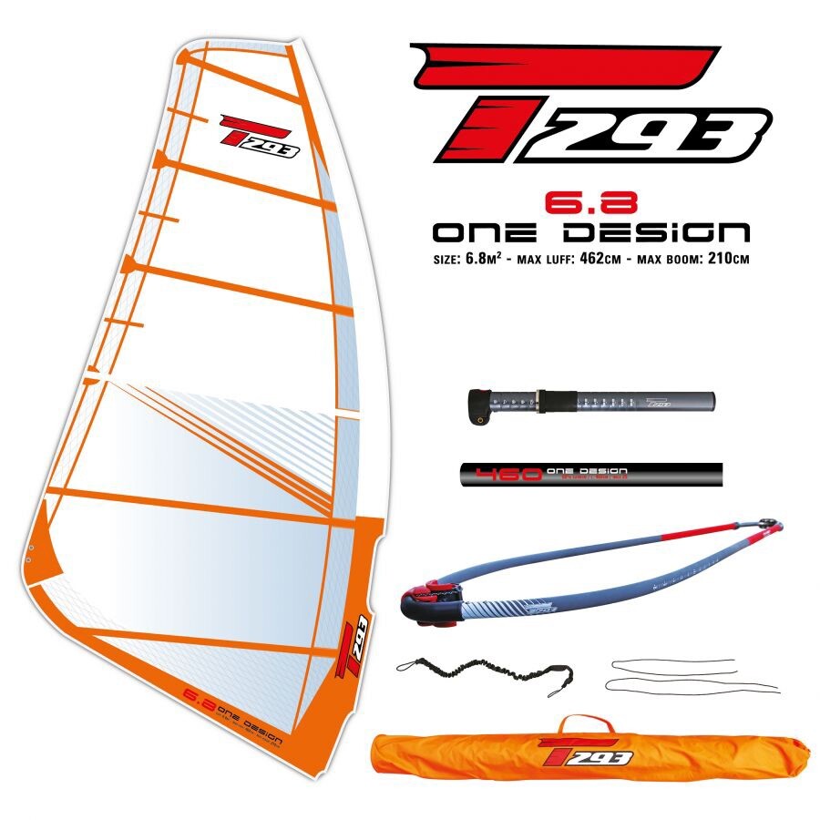 ONE DESIGN RIG 6.8 Windsurf Foil WIND Sail Boom Base NEW Monofilm SAIL High Perf