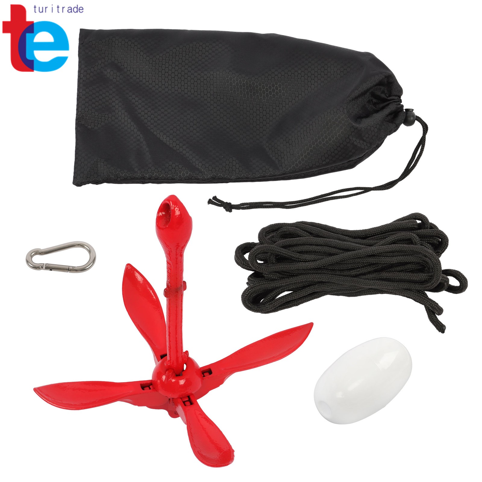 For Skiff Kayak Raft Boat Sailboat Fishing Jet Ski Folding Grapnel Anchor Kit