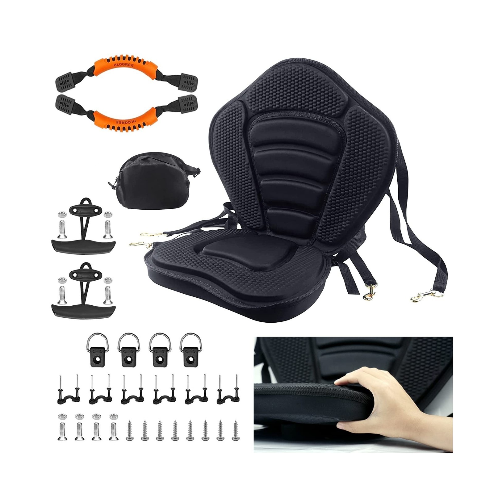 HLOGREE Kayak Seats – 1/2 Pck, Thicken Padded Seat Cushion with Back Support,…