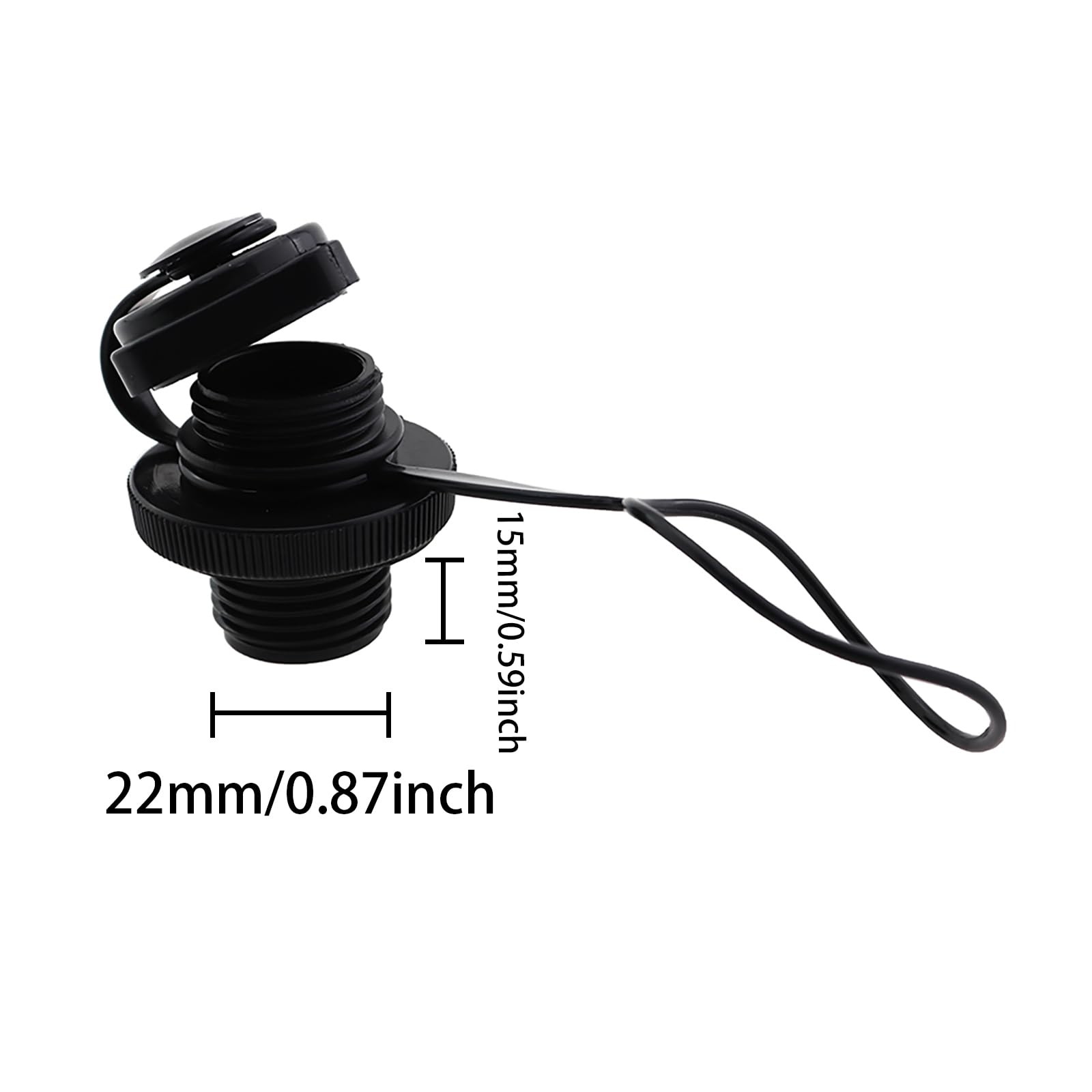 3PCS 22mm Black Kayak Inflator Valve Nozzle Inflatable Boat Valve Inflatable …