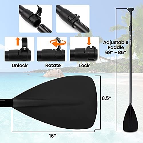 Adjustable Stand Up Paddle Board Paddle Lightweight SUP Oar Aluminum Shaft Pro