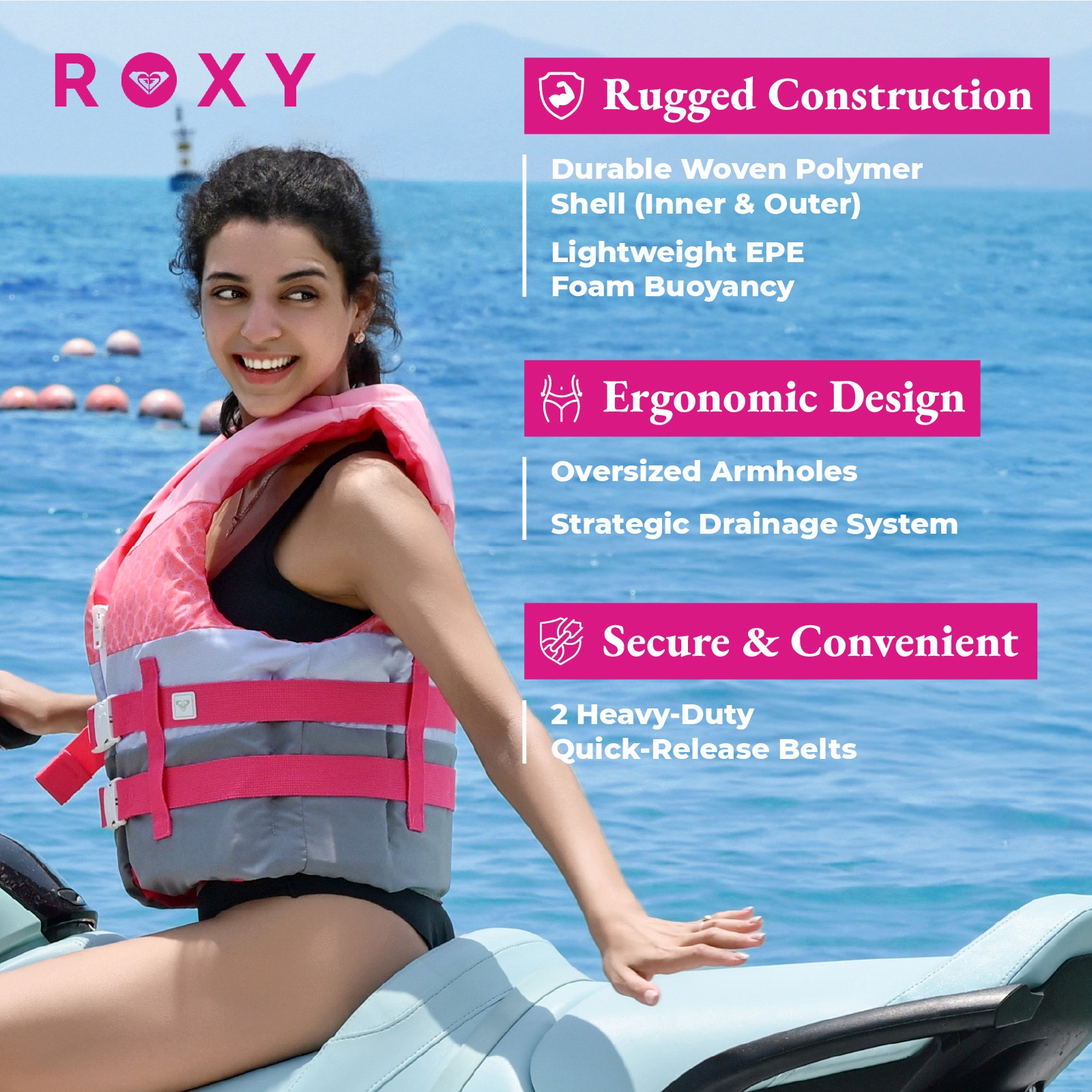 Roxy Women Life Jackets USCG Approved Adults Boating Kayaking Fishing Life Vest