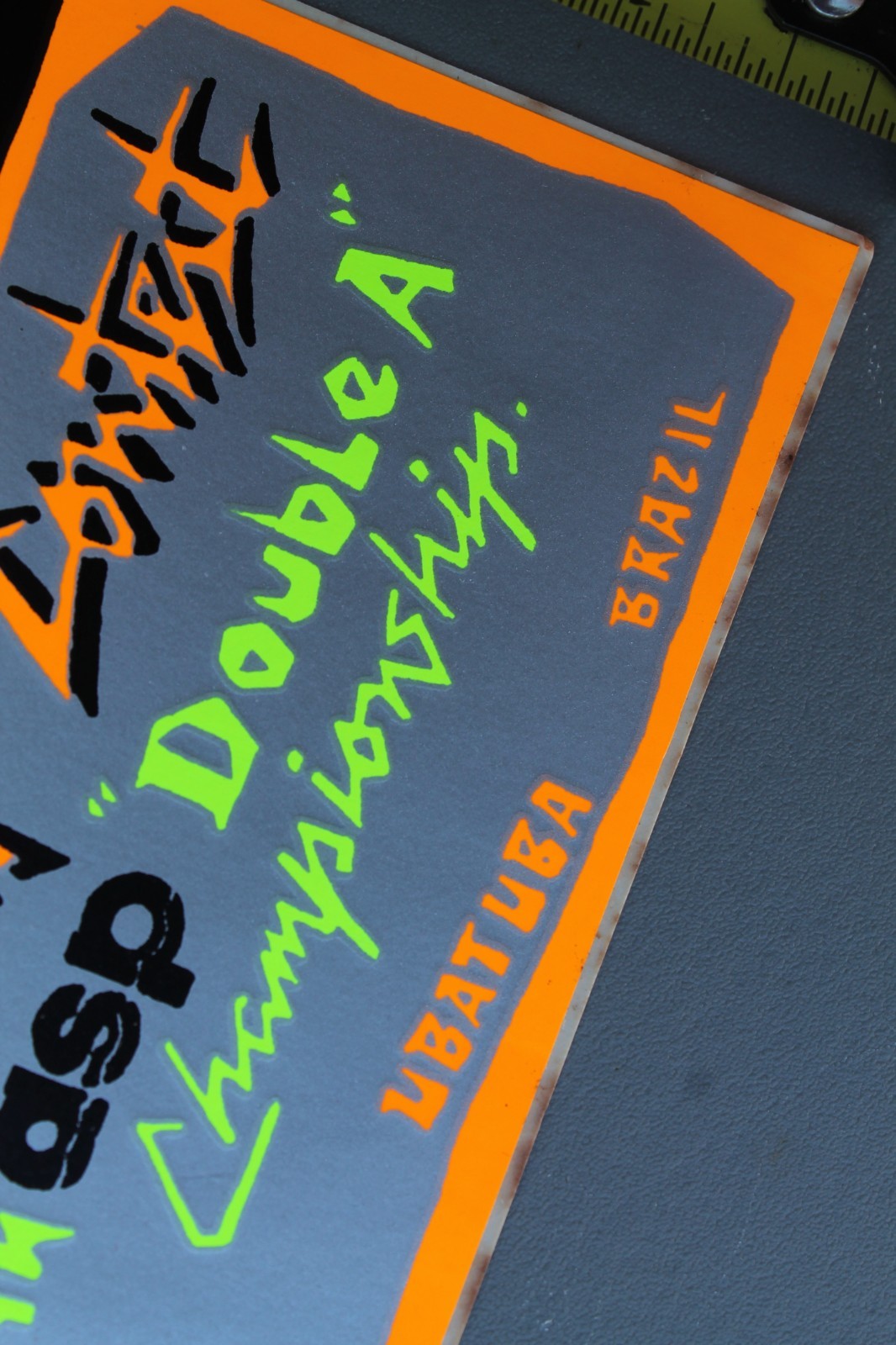 Sundek ASP Surf Brazil Contest Neon 80’s Orange Rare V4A Vintage Surfing STICKER