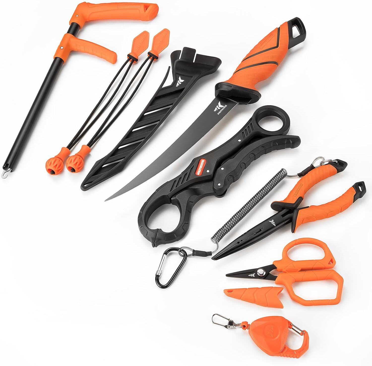 KastKing SteelStream 8pc Fishing Tool Kit Pliers Fillet Knife Lip Gripper & More