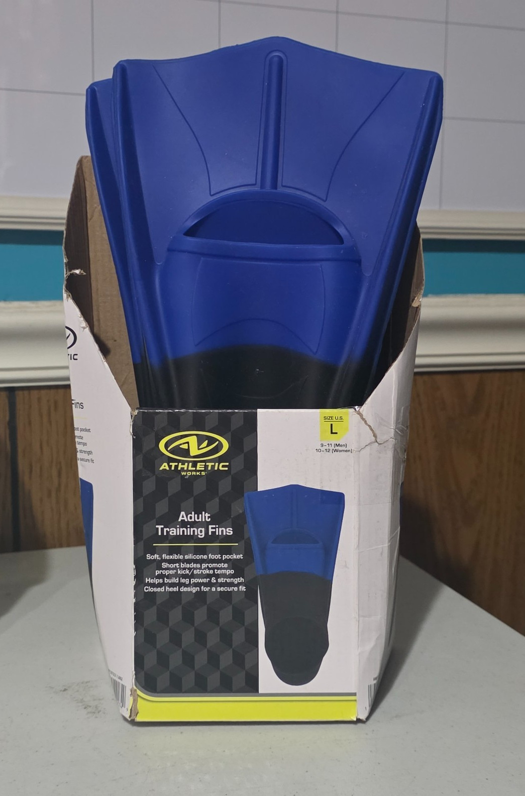 NEW Athletic Works Adult Silicone Training Fins Large 9-11 Mens 10-12 Womens