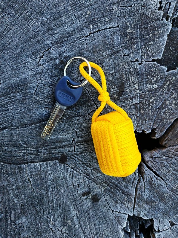 Handmade Yellow Floating Cork Sailor Key Chain Kayak Boat Sailing Float Buoy