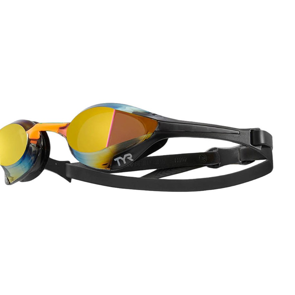 TYR Unisex Tracer-X Elite Racing Mirrored Swim Goggles, Gold/Orange Mirrored