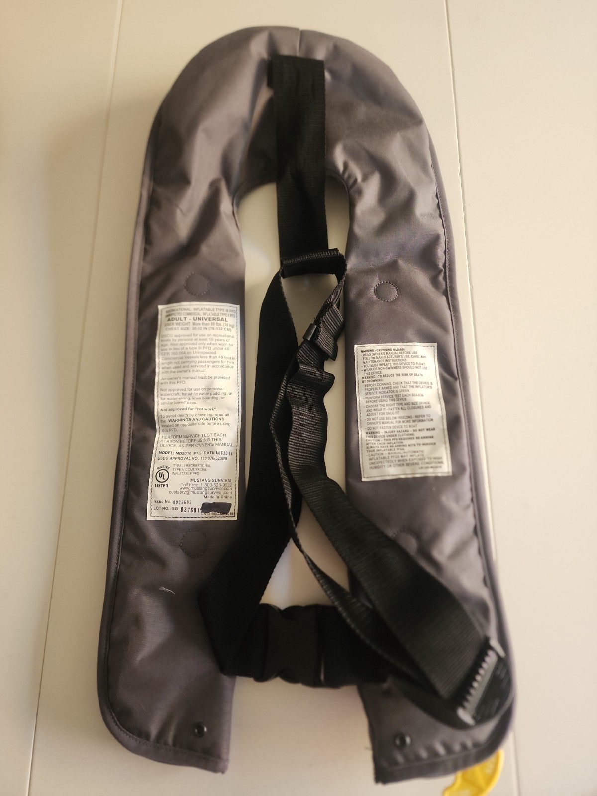 Mustang Survival MD2016 Convertible Inflatable PFD Life Jacket Adult Universal