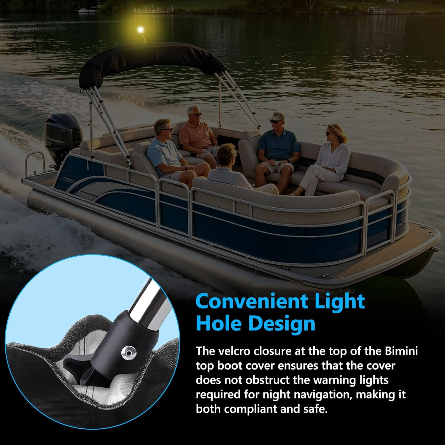 Oversize Bimini Top Storage Boot Cover, Waterproof Top Cover Boot, Suitable for