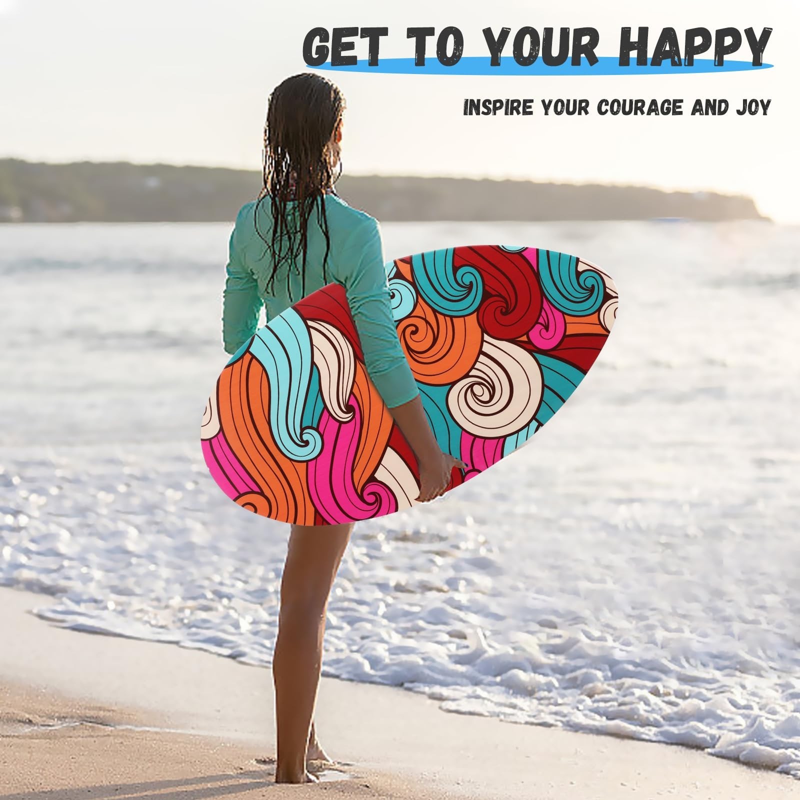 Skimboard 35 Inch Skim Boards for Beach Adults ＆ Kids, High Gloss Coat Wooden…