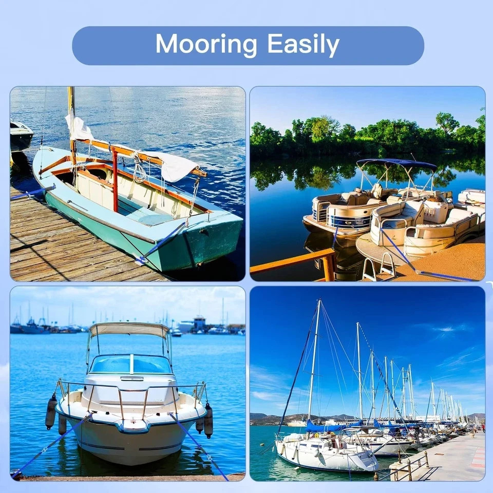 Boat Bungee Dock Lines,Jet Ski 4 feet stretches to 5 1/2 feet, 2 Pack Bue