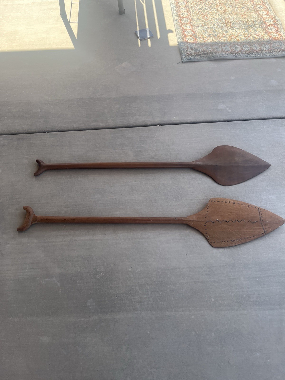 Two Yononomi Canoe paddles museum pieces the condition is excellent 47 X 9 1/2