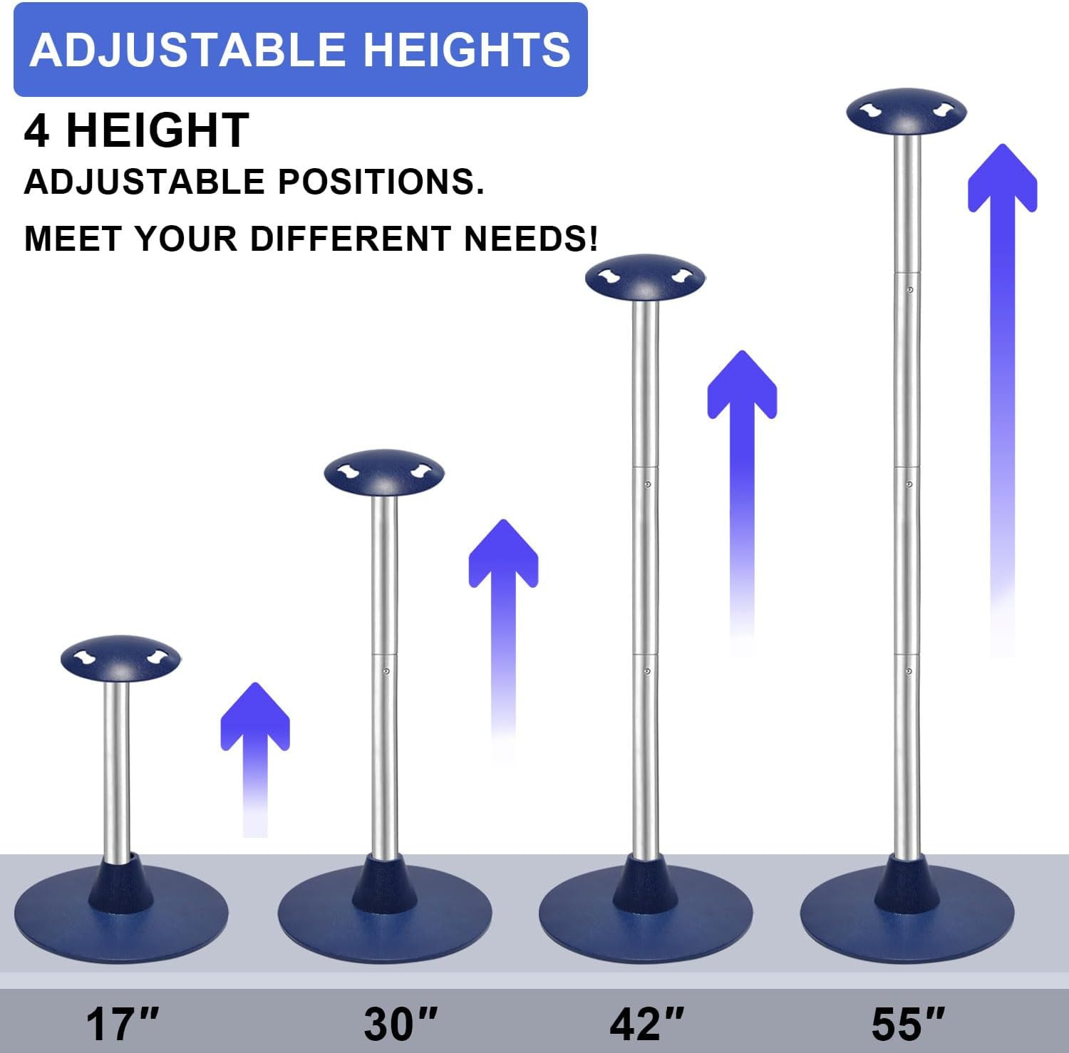 2 Pack Boat Cover Support Poles Height Adjustable Support System