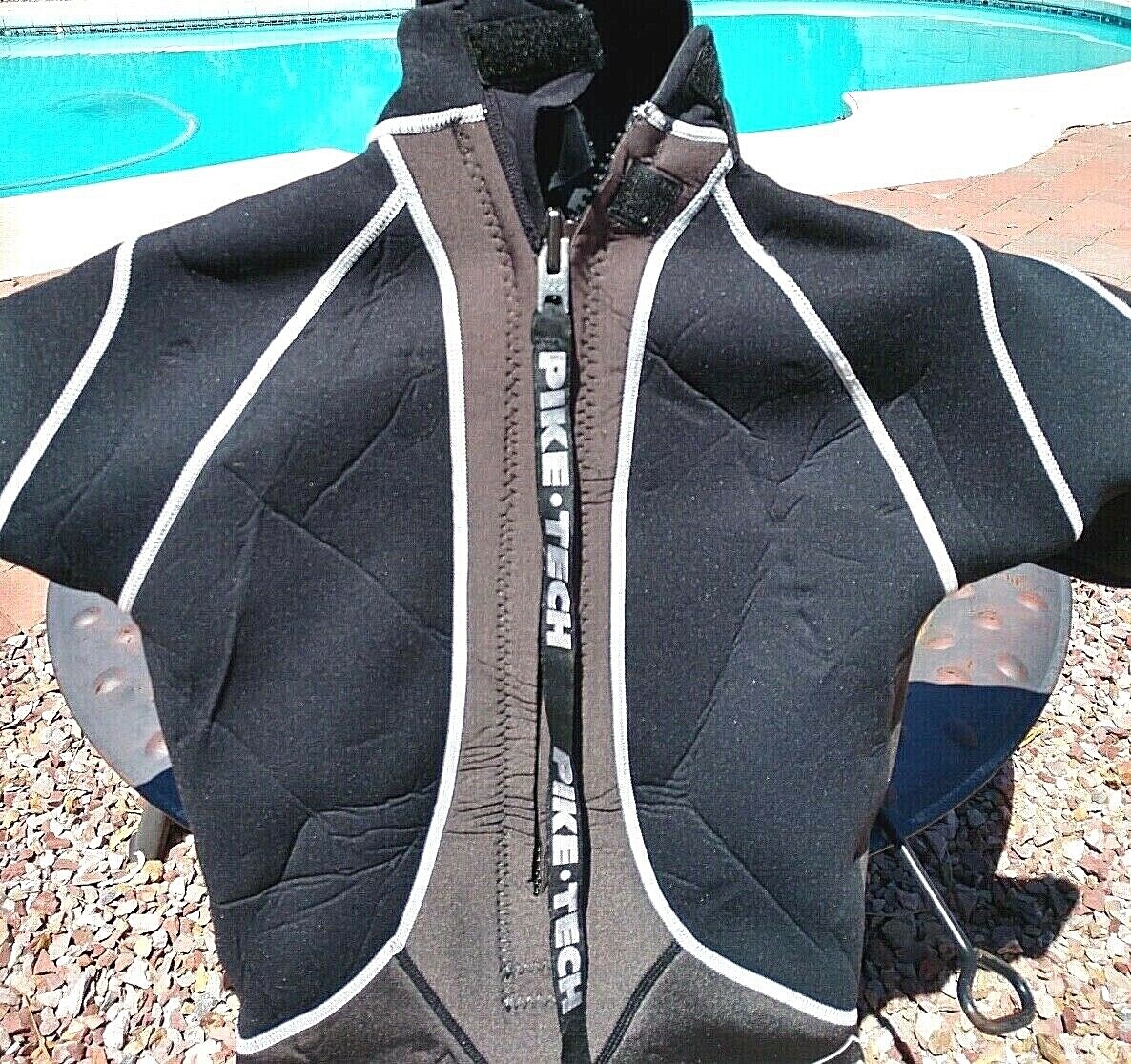 Wetsuit Shorty Pike Tech Hydro Sport 3/2 mm Medium Black Gray and White Medium