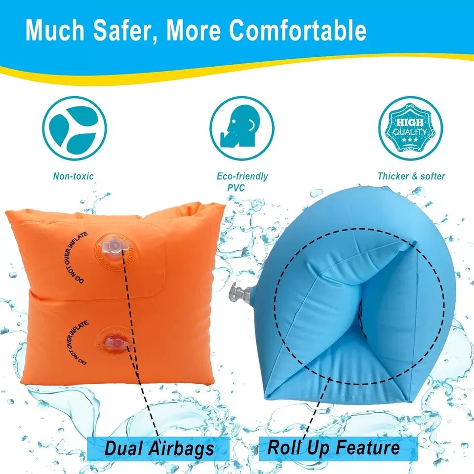 2-4 Pack Arm Floaties for Kids and Adults – Pool Floats Arm Bands Inflatable Swi