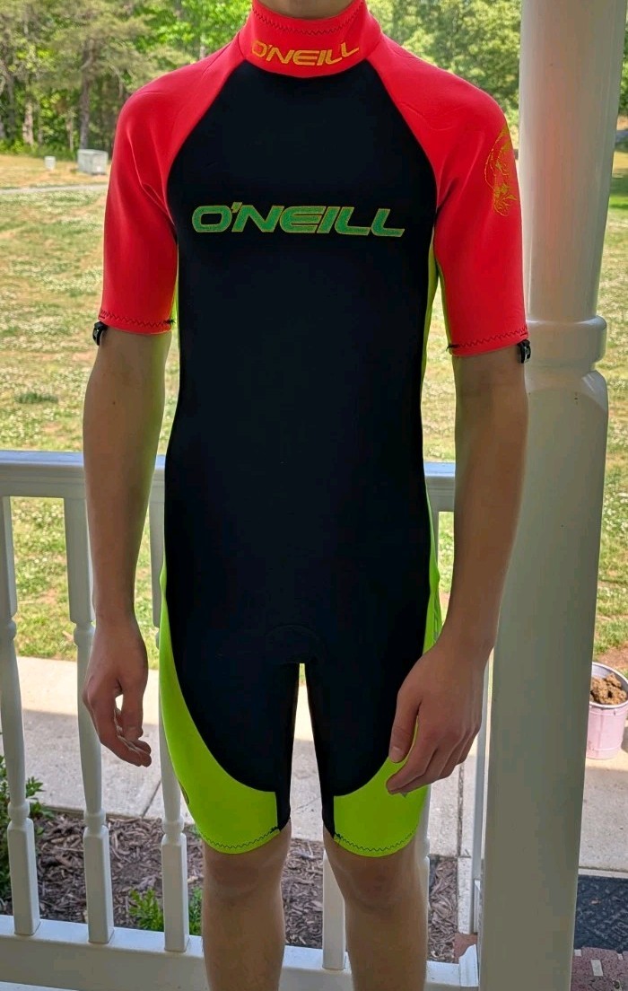 Oneill Reactor 7157 Shorty Wet Suit Diving Surfing Neon Yellow Orange Unisex M