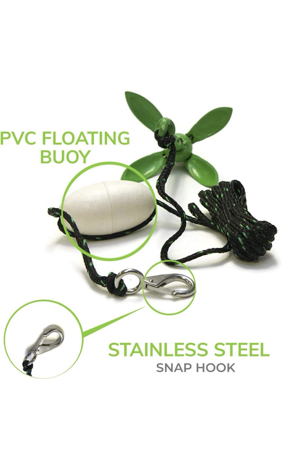 Compact Kayak Canoe Anchor with 25 ft Marine Rope – Rust Resistant and Portable