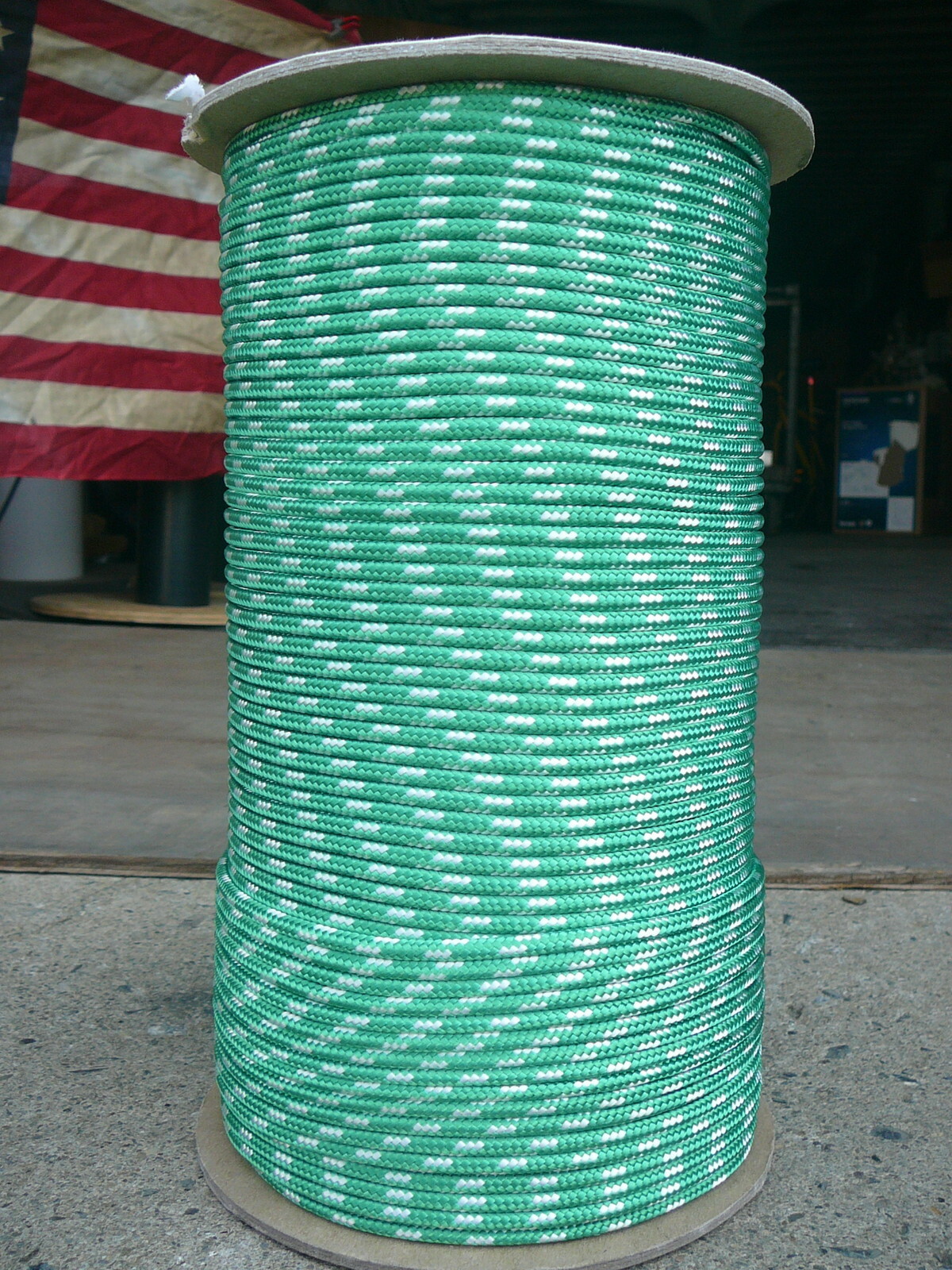 Sailboat Rigging Rope 3/16″ x 100′ Green/White Double Braided Sheet Halyard Line