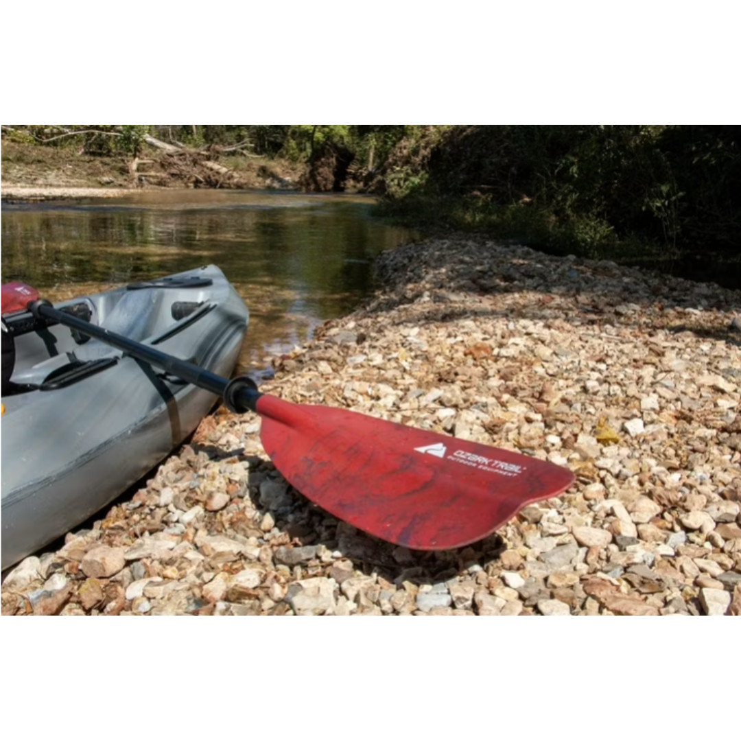 Ozark Trail Adult Aluminum Kayak Paddle, 94.5 inch Red and Gray