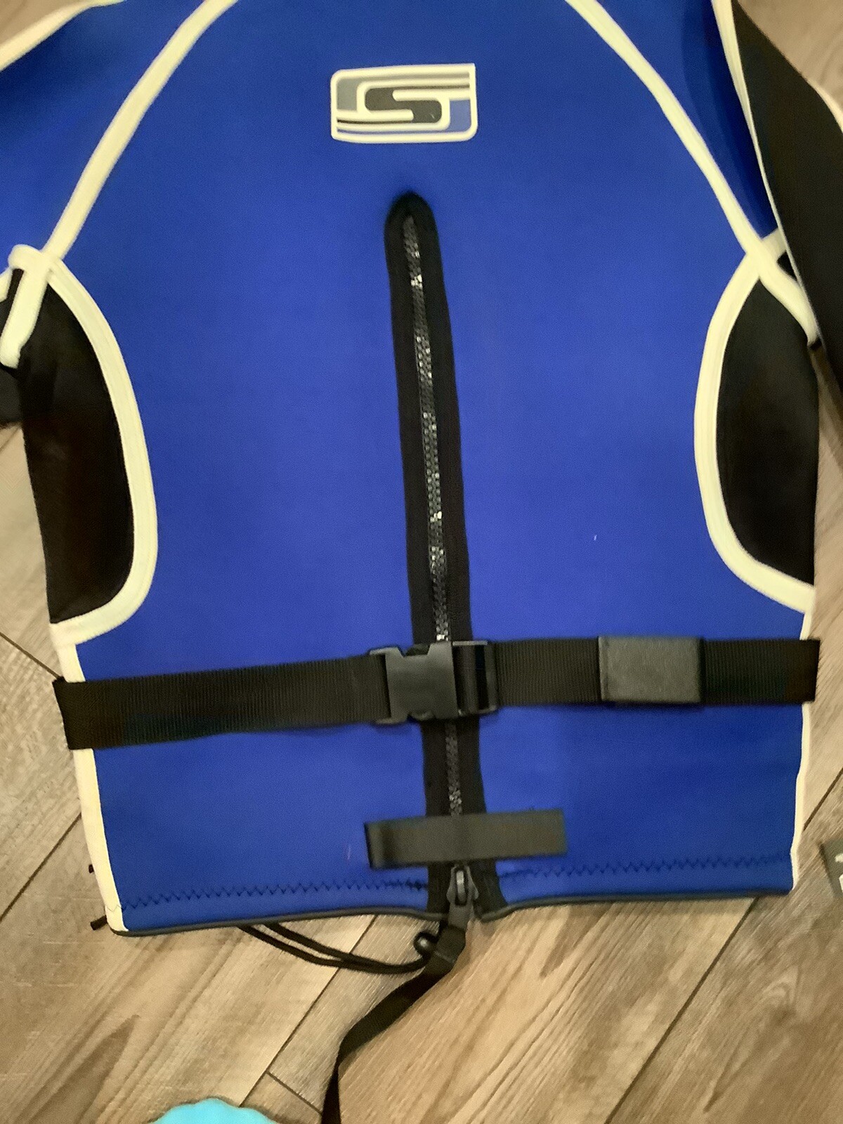SLIPPERY Surge Neoprene Watercraft Vest / Life Wakeboard Jacket Blue Large