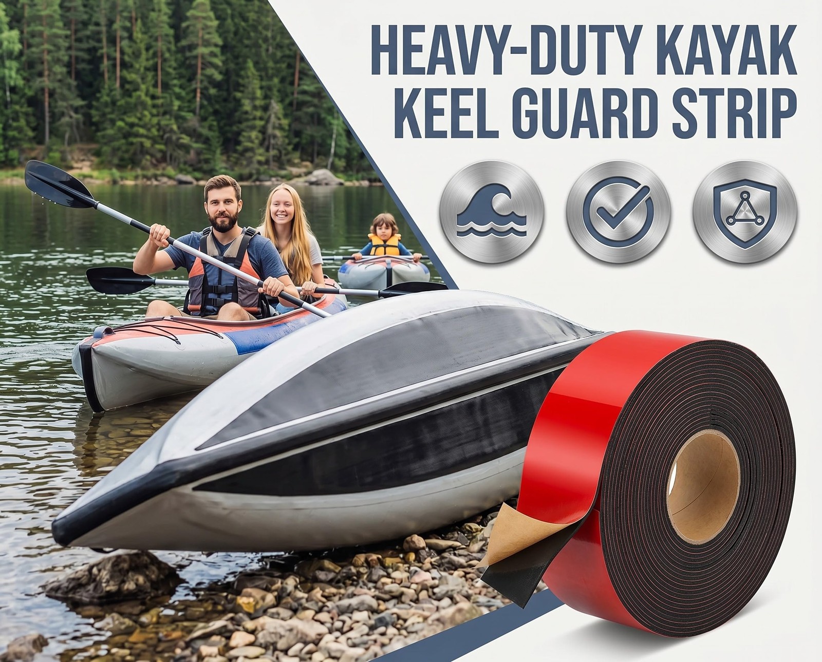 ElaraBerry 2 Pack Kayak 20ft/6.1m in length and 1.97in/5cm width, black