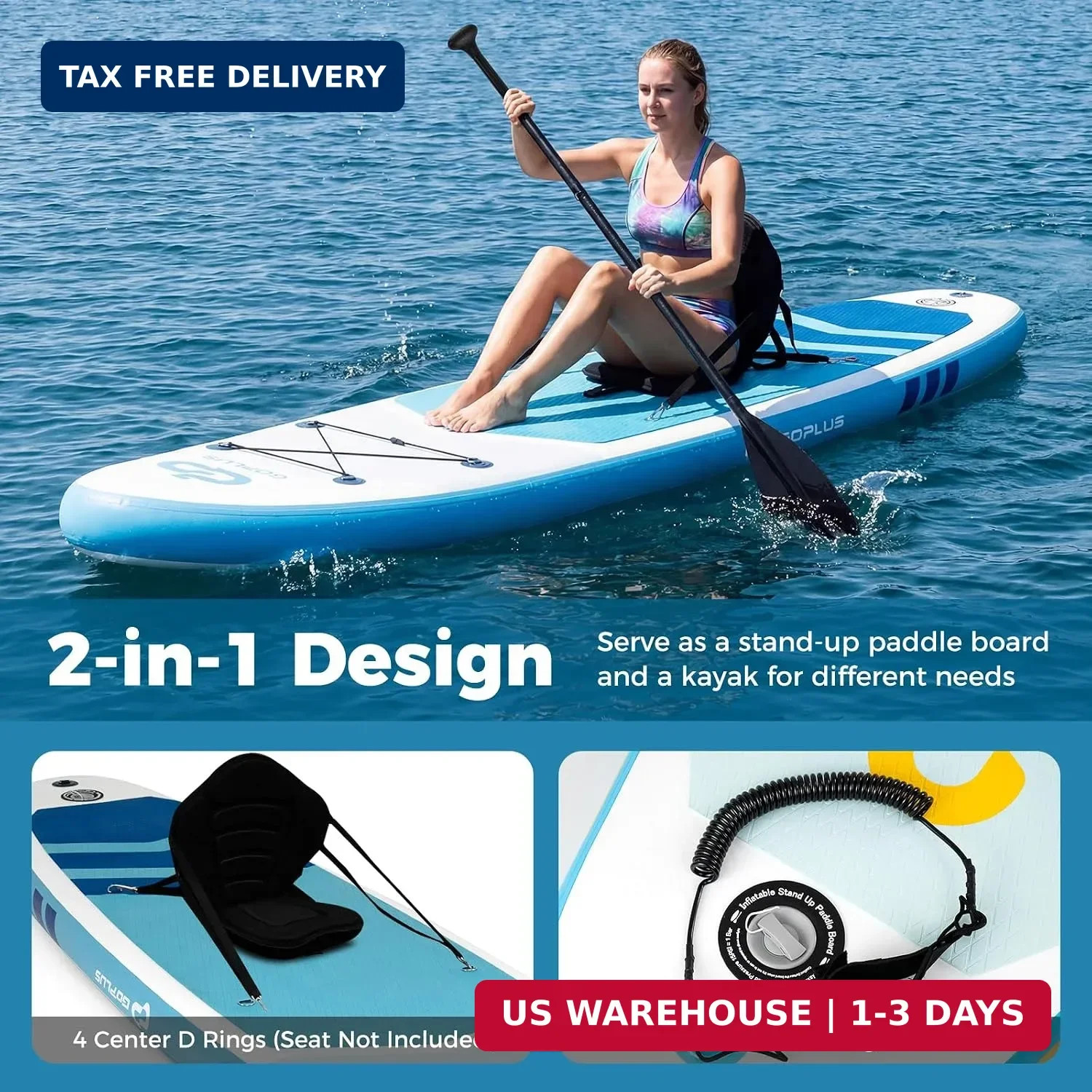 Goplus Inflatable Stand Up Paddle Board, 10FT/10.5FT/11FT SUP with Accessory Pac