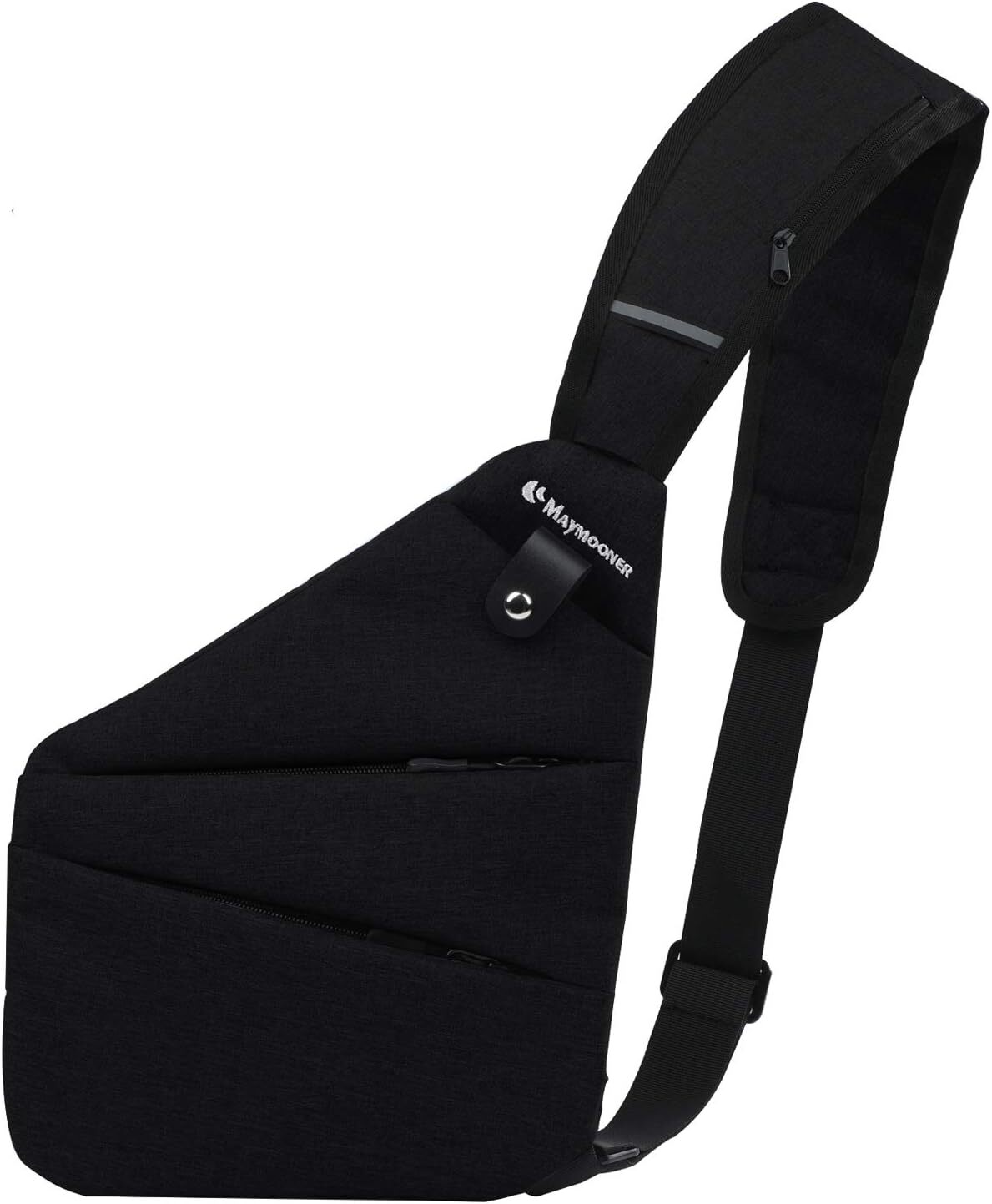 MAYMOONER Men Small Sling Shoulder Crossbody Bag Anti-theft One Strap Black
