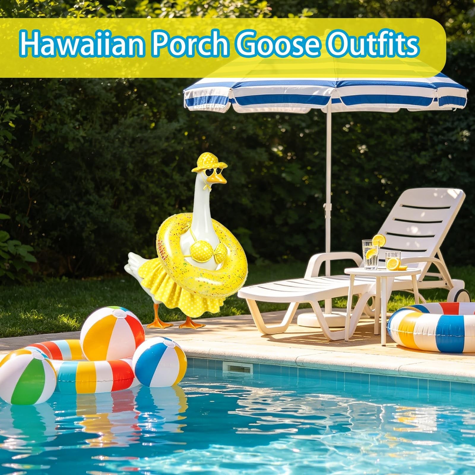 3 Set Raincoat Hawaiian Swimming 4th of July Porch Goose Outfits Summer Holid…