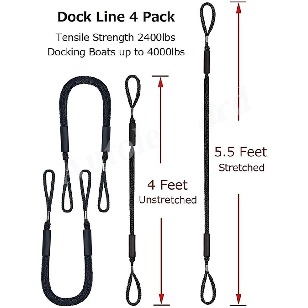For Boat Kayak Jet Ski Canoe Power Boat 4FT Dock Line Bear 2200LBS Mooring Rop ]