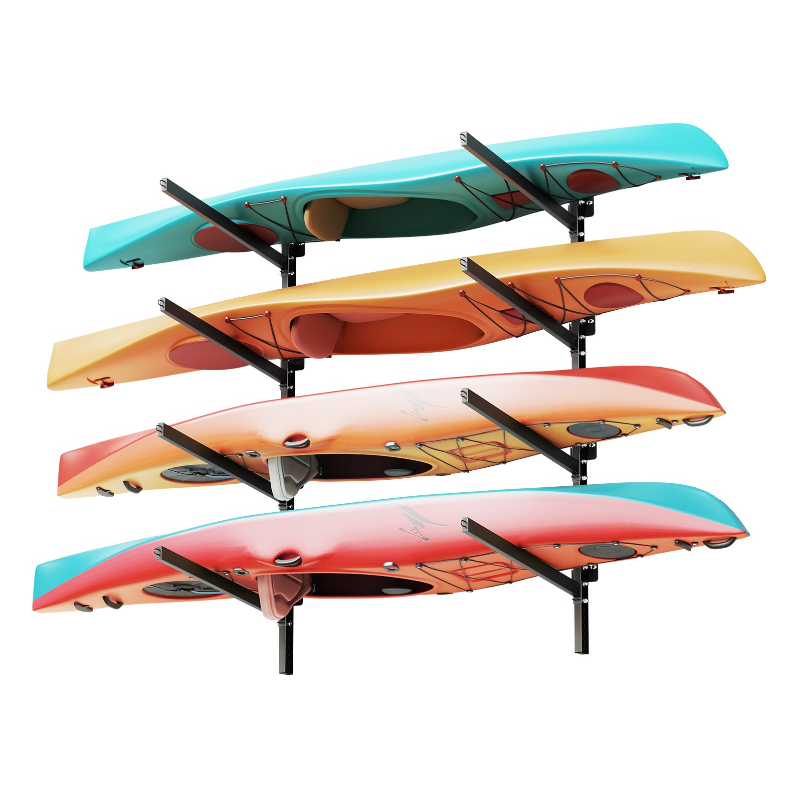VEVOR Kayak Storage Rack Wall Mounted Kayak Rack 4 Kayaks 300 lbs Paddleboard