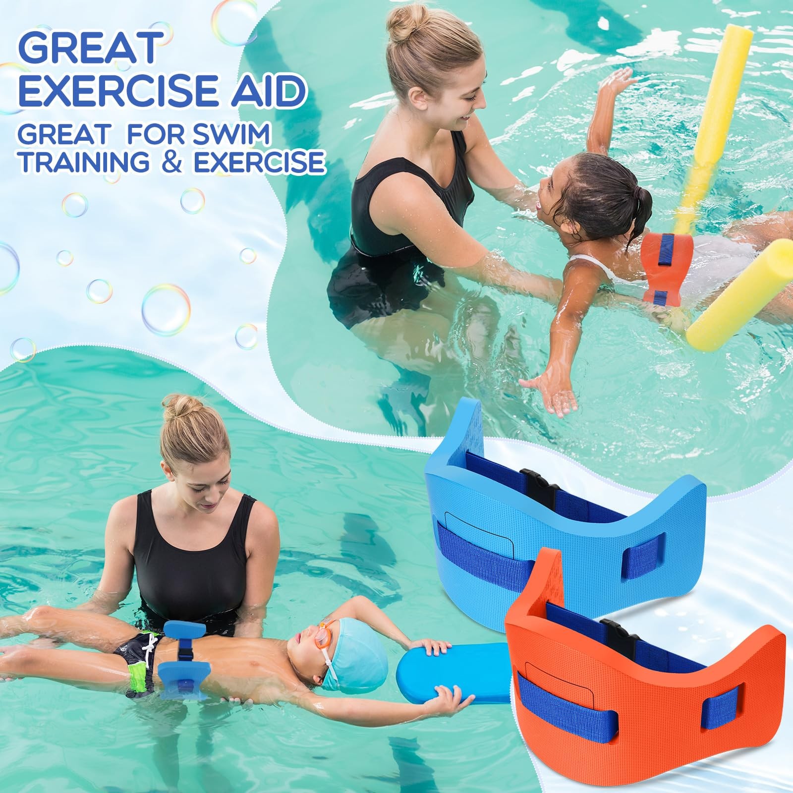 3 Pcs Kids Float Swim Belts with Adjustable Strap EVA Buoyancy Aid Aerobics E…