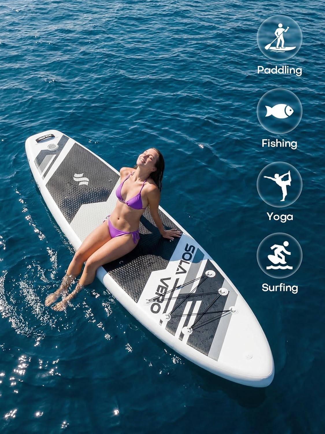 11′ Inflatable Stand Up Paddle Board with SUP Accessories, Blow UP Paddle Board