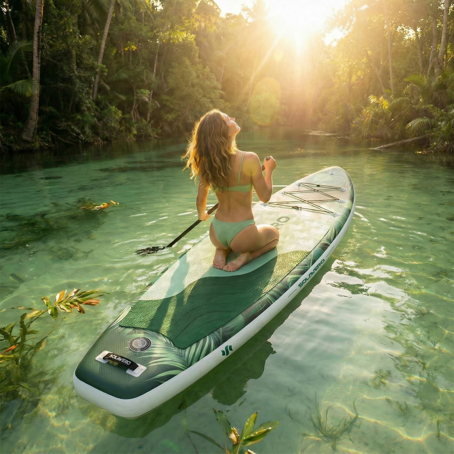 11′ Inflatable SUP Paddle Board, Stand Up Paddle Board Accessories for Adults
