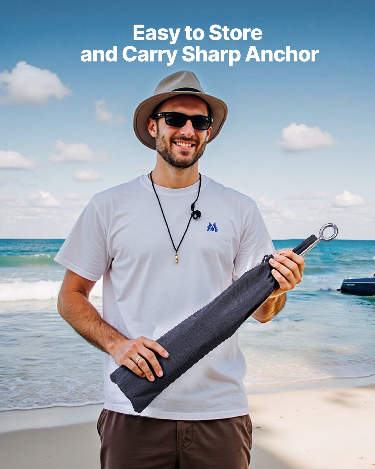304 Stainless Sand Anchor 18in, Screw-In Boat Anchor for Beaches & Sandbars