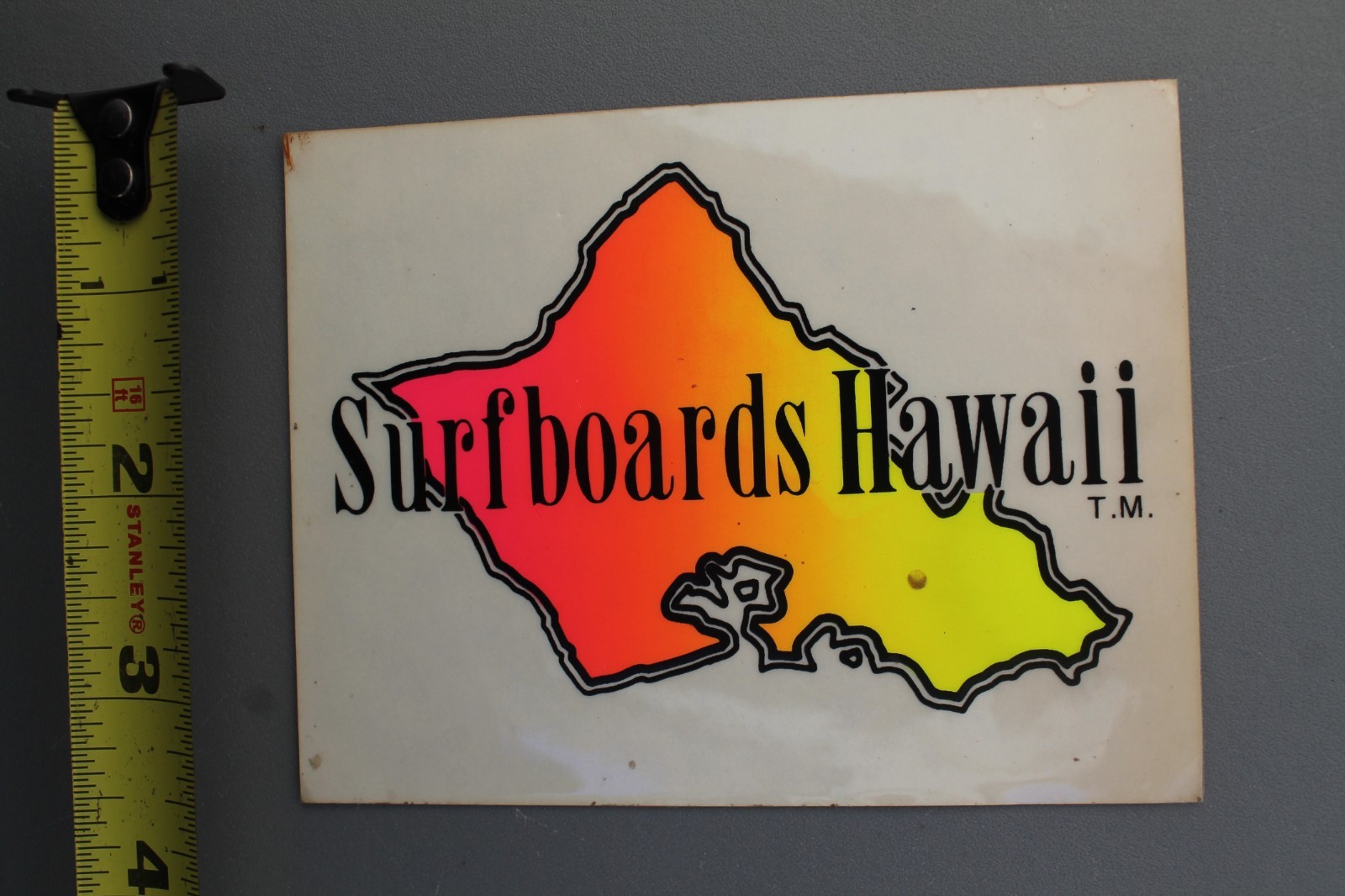 Surfboards Hawaii Clear Neon Orange Fade 80’s Aloha V3A Vintage Surfing STICKER