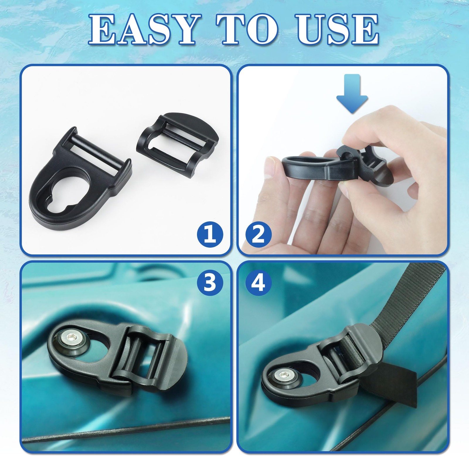 HLOGREE 4Pcs Kayak Seat Clips Replacement,Kayak Seat Clip Parts Fit for Lifet…