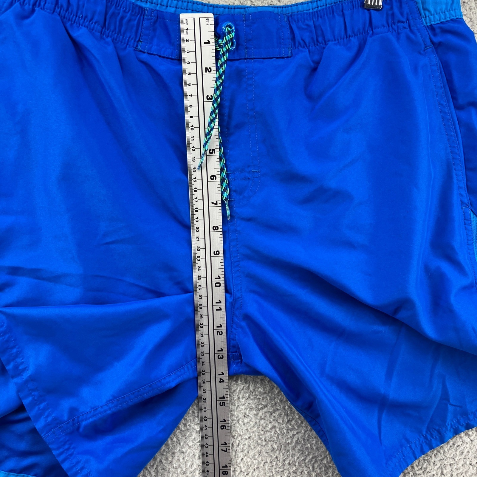 Nike Swim Trunks Mens Large Blue Mesh Lined Elastic Waist 36″w 90s Vintage