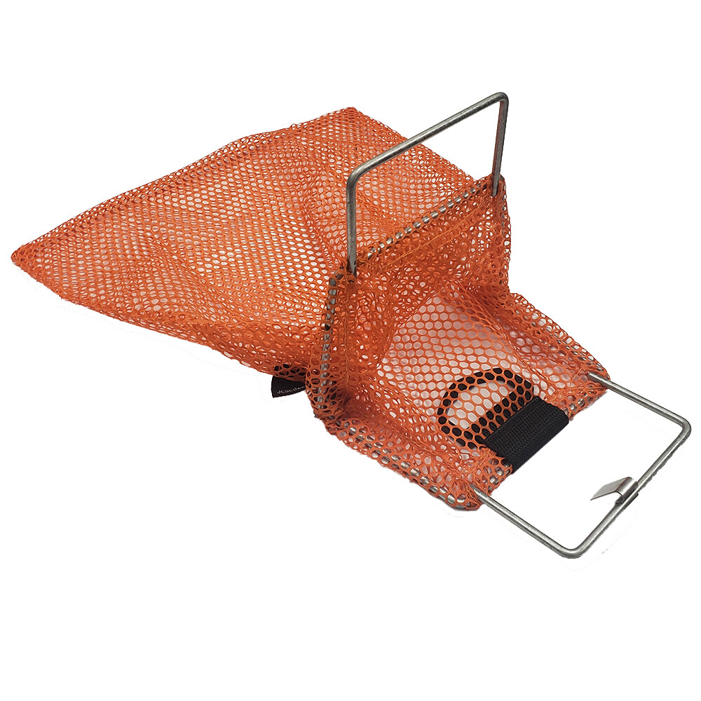 Galvanized Wire Handle Mesh Catch Bag with D-Ring, Approx. 10×15