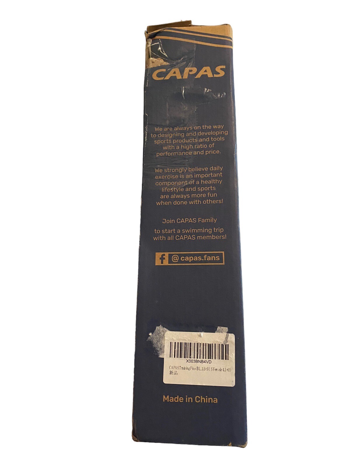 CAPAS Swim Training Fins Silicone Blue XS (US Male 3.5-5 US Female 4.5-6)