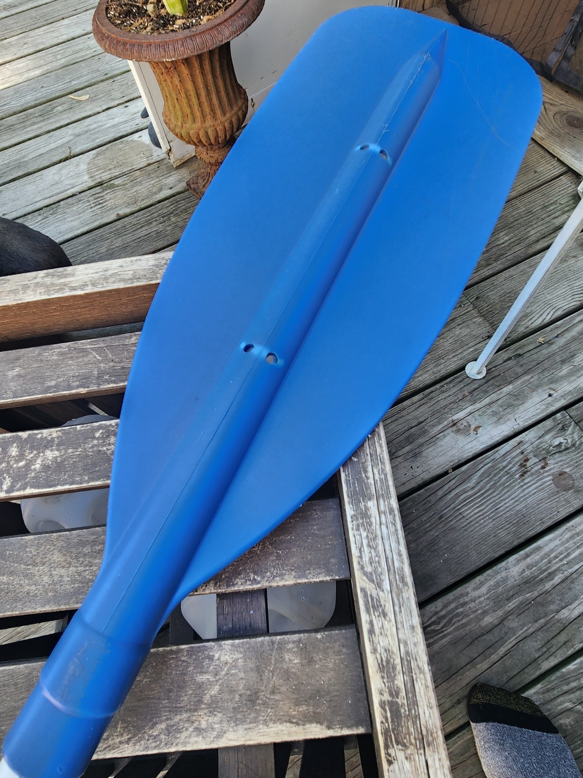 CAVINESS PADDLE FEATHER BRAND 4 FT ALUMINUM COATING HANDLE PLASTIC BLUE