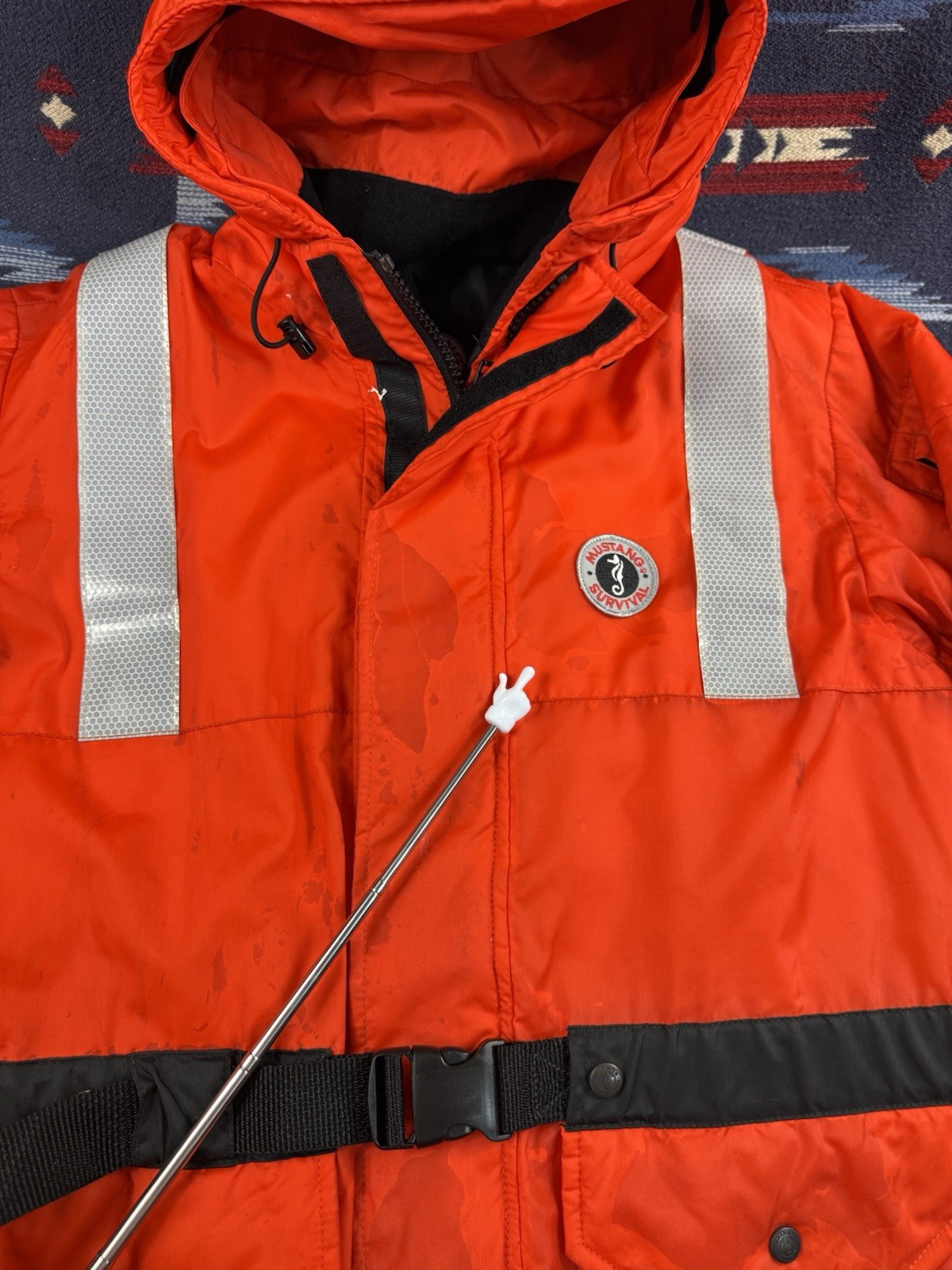 Mustang Survival Orange High Viz Flotation Life Jacket MJ1534 Rescue Men’s XL