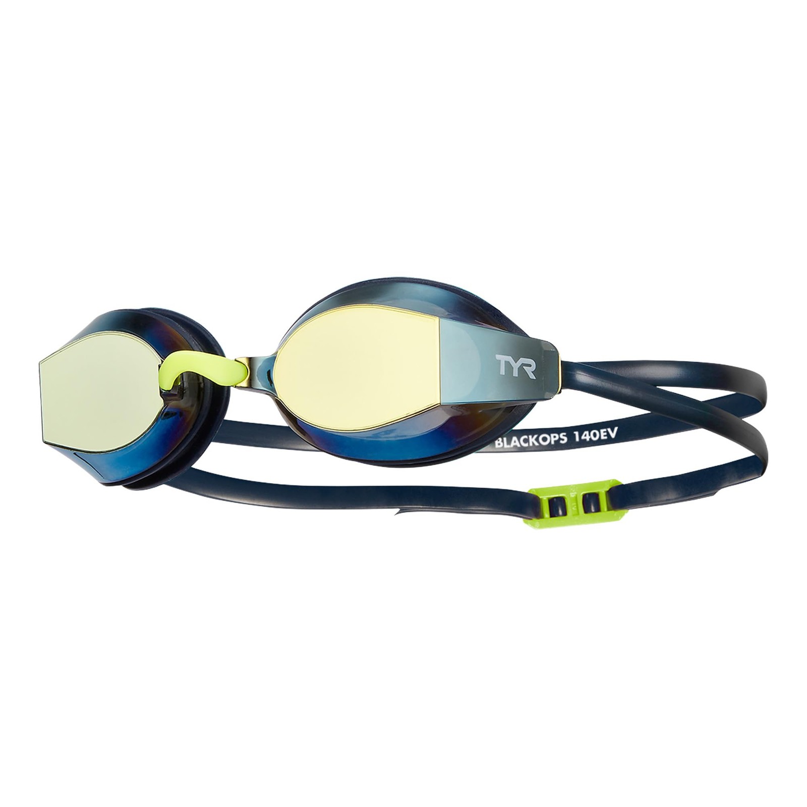 TYR Adults Black Ops Mirrored Swim Goggles – One Size, – Gold/Navy