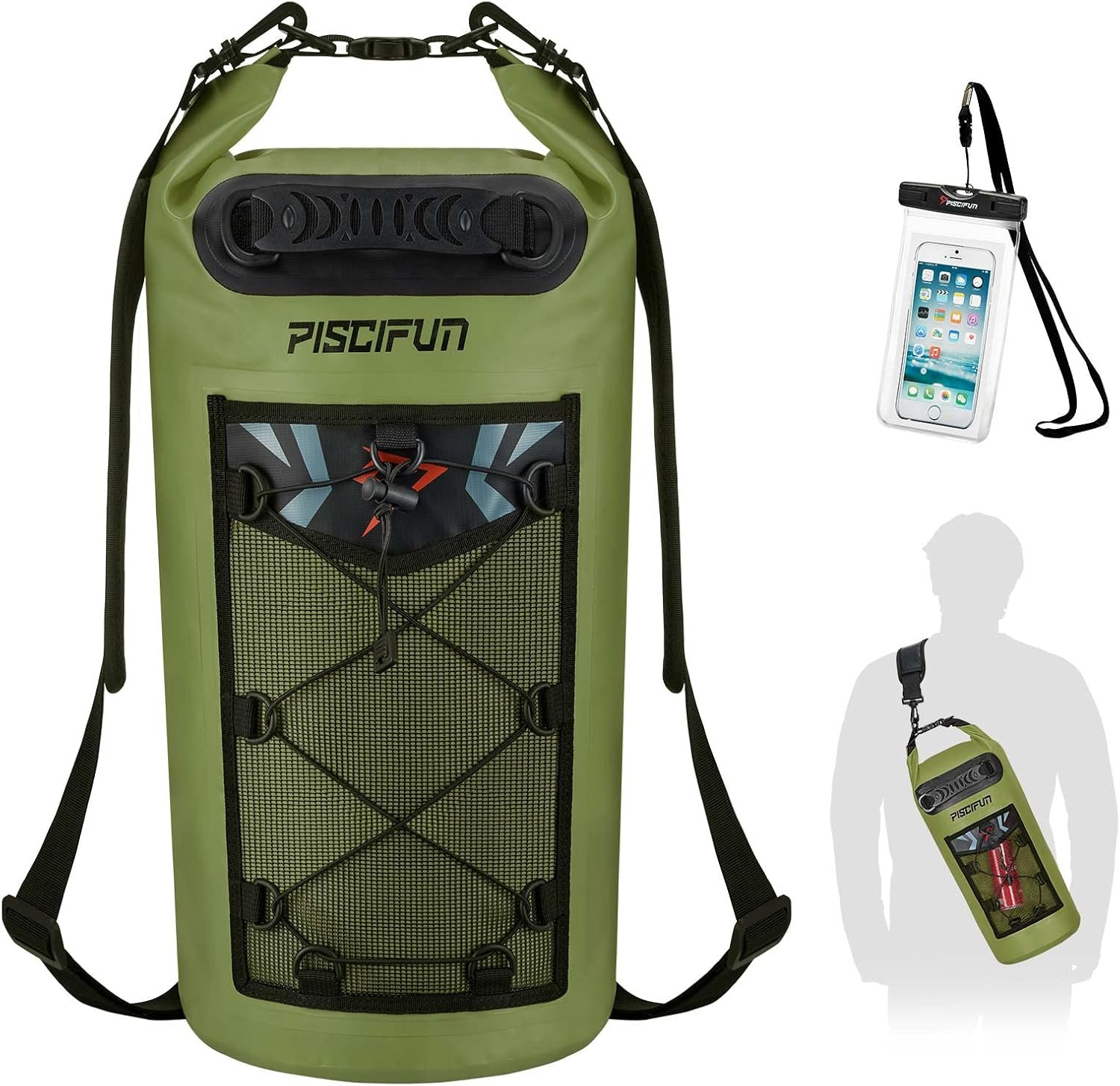Dry Bag, Waterproof Floating Backpack 10L/20L/30L/40L with Waterproof Phone Case