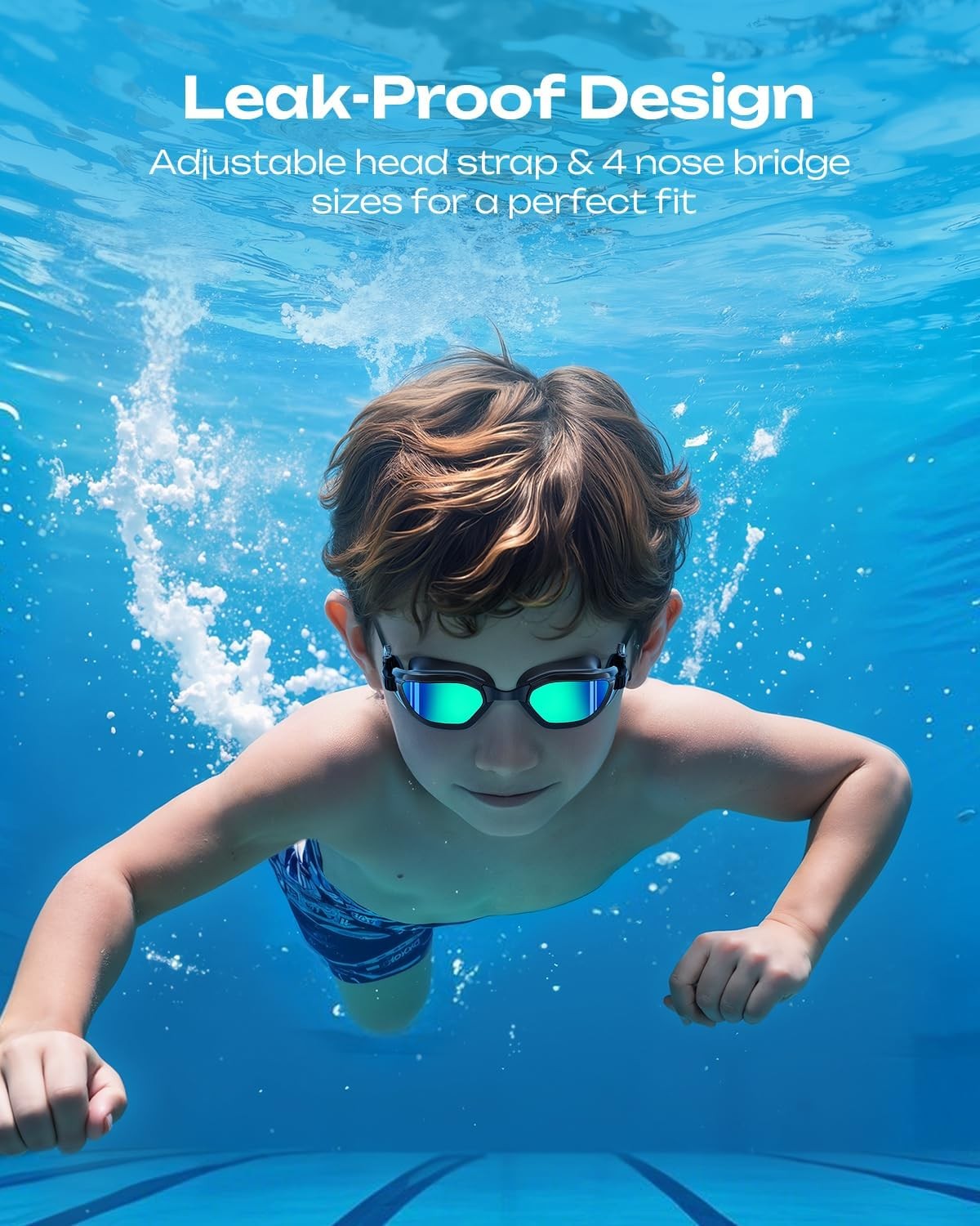 Kids Swim Goggles Fits 614 Age AntiFog UV Protection Leakproof Pool Swimming