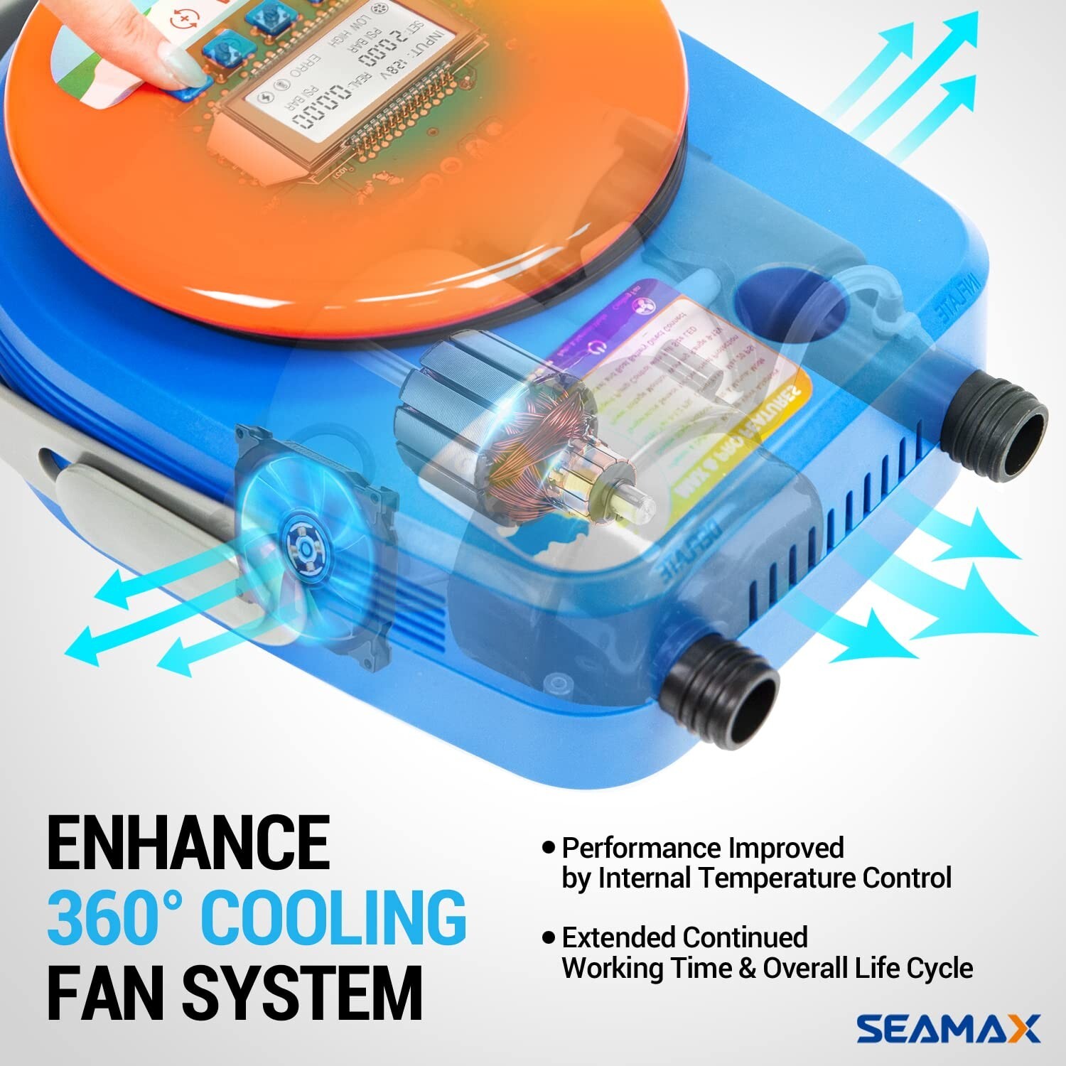 SEAMAX SUP Electric Air Pump for Inflatable Paddle Board & Boat, High Speed D…