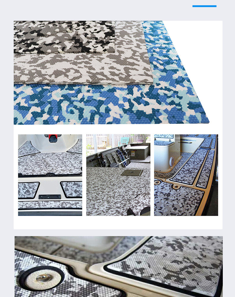 Boat Yacht Flooring Teak Decking Sheet Marine Gray Camo Non-slip Carpet EVA Foam