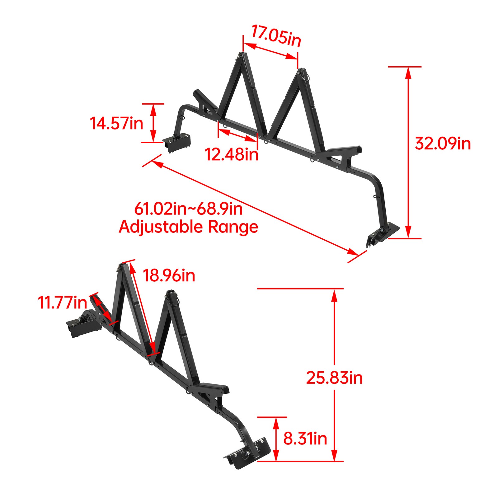 150lb Steel Adjustable Pick Up Truck Bed Ladder Rack Carrier For Kayak SUP