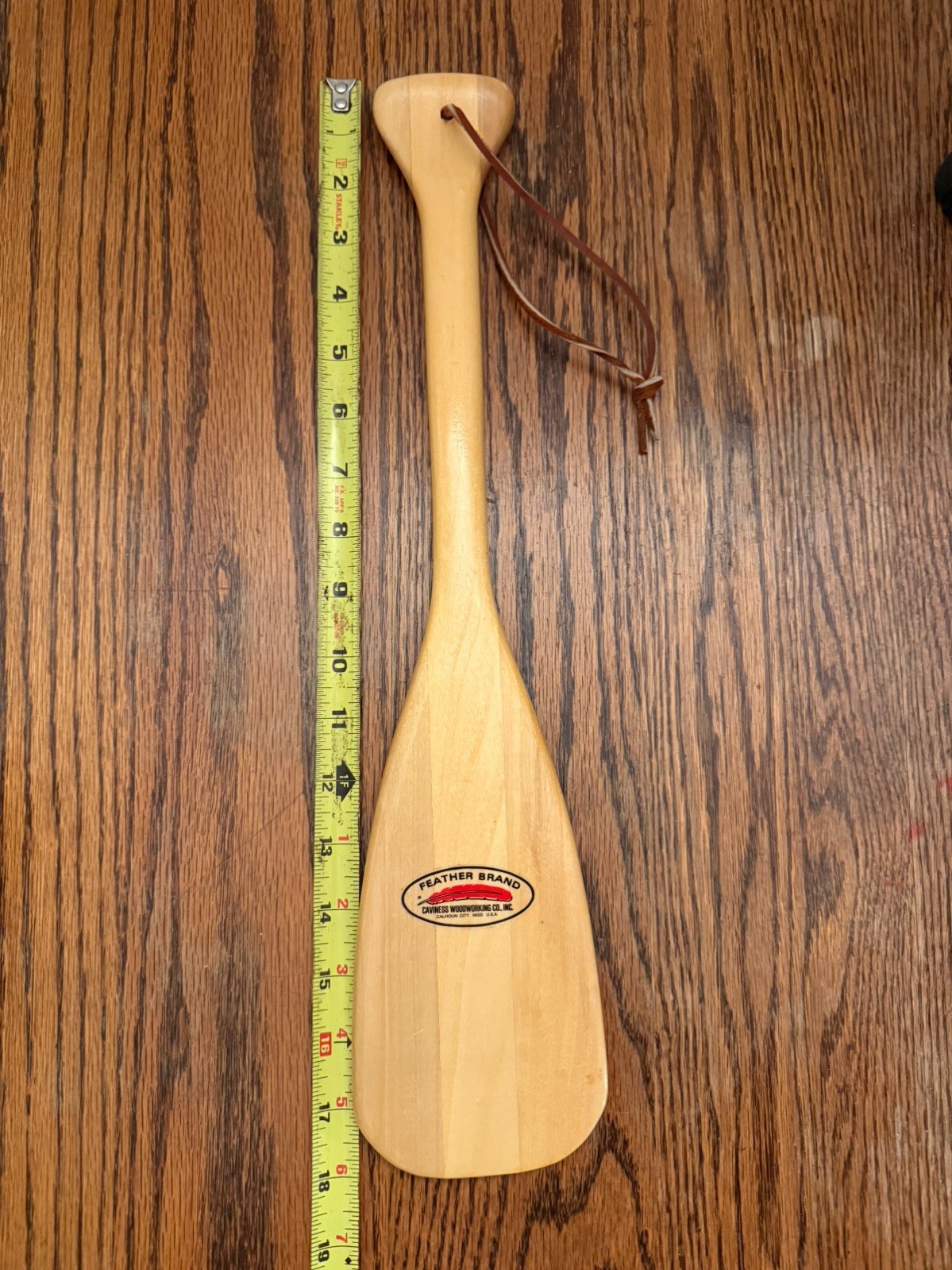 Feather Brand Mini 18” Wood Canoe Paddle from Caviness Woodworking Co